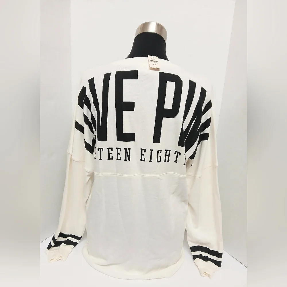 New Victoria's Secret Pullover IPink Long-Sleeve Shirt Size Medium - Picture 2 of 9